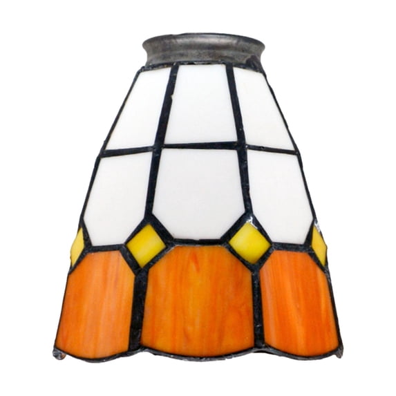 oshhni Glass Lamp Shade Ceiling Shade for E27 Hanging Light Fixture Replacement Bulb Guard Cage Chandelier Cover for Bar Dining Room Orange White