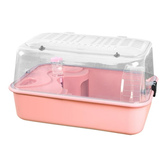 oshhni Hamster Cage Portable Rest Breathable Hamster Enclosure for Hedgehog Gerbils Pink