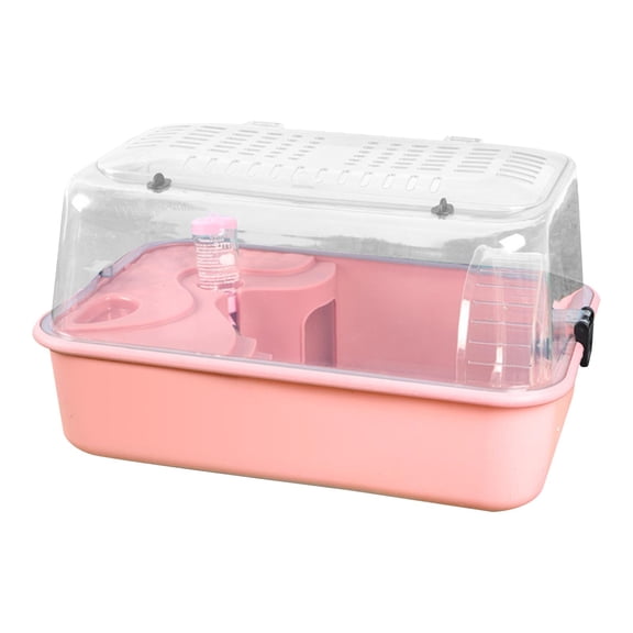 oshhni Hamster Cage Portable Rest Breathable Hamster Enclosure for Hedgehog Gerbils Pink