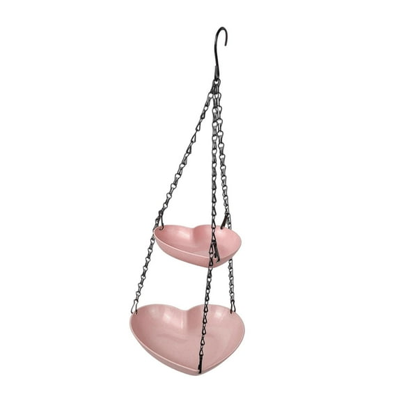 oshhni Hanging Birdfeeder Creative Ideal Gifts Bird Bath for Balcony Porch Courtyard Pink