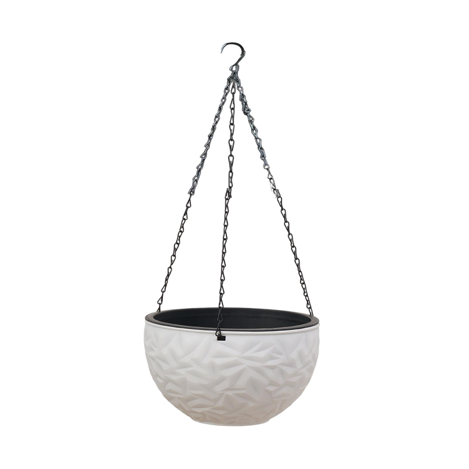 oshhni Hanging Planter Basket Decoration Gardening Pot for Farmhouse Balcony Office White