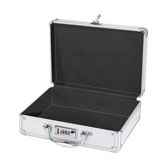 oshhni Hard Case Carrier Lock Box Household Portable Tool Box with Combination Lock 29x21.5x10cm