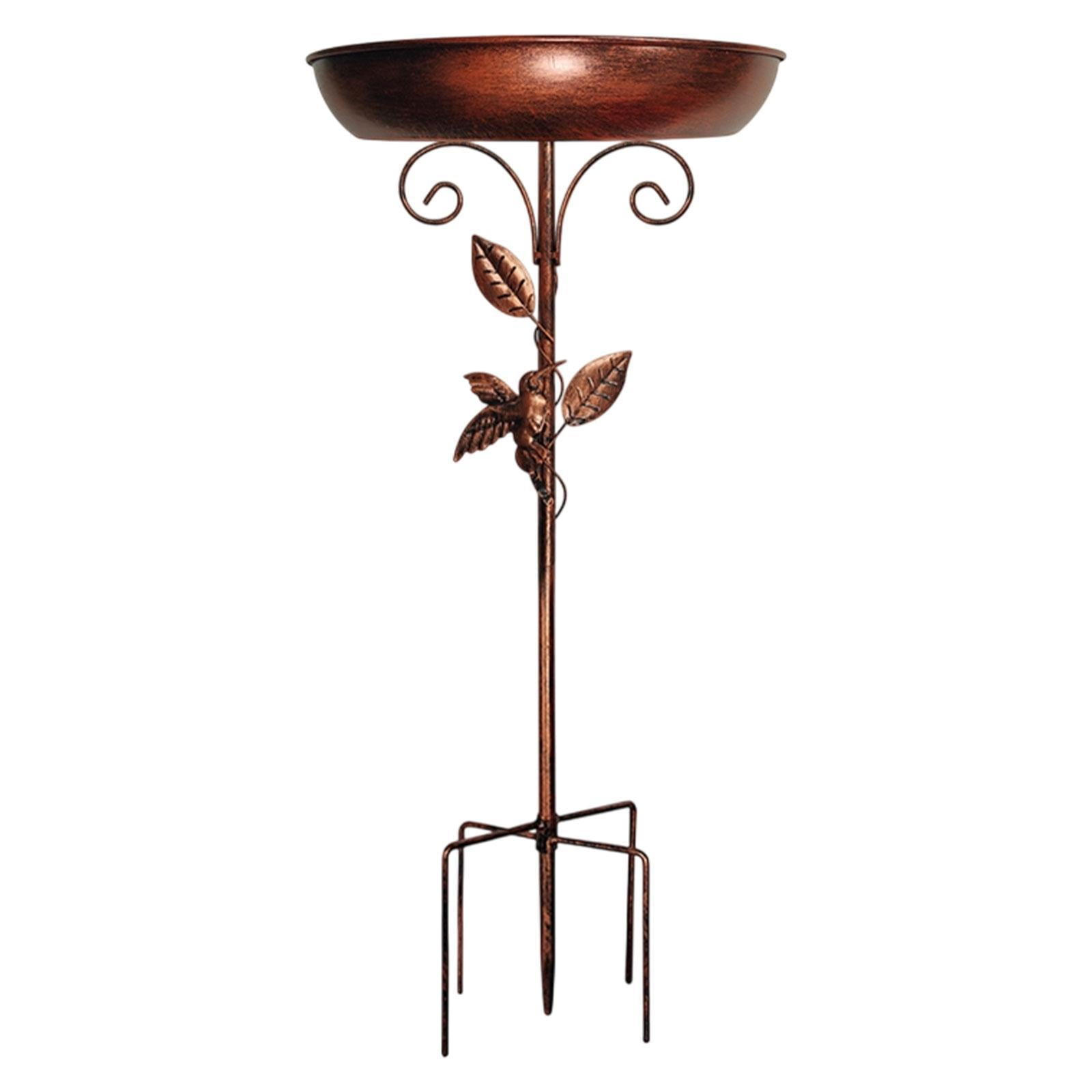 oshhni Iron Bird Bath Bowl Stand Decor Freestanding Birdbath for Patio Yard Outside