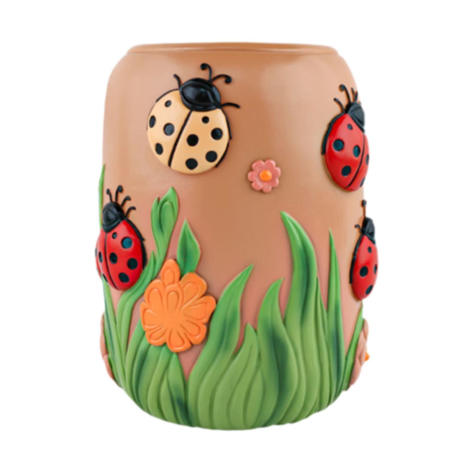 oshhni Ladybug Pattern Planter Pot Flowerpot for Restaurant Hotel ...