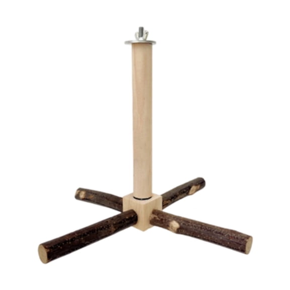 oshhni Parrot Perch Rotating Wooden Bird Stand Pole for Cockatiels Lovebirds Macaws