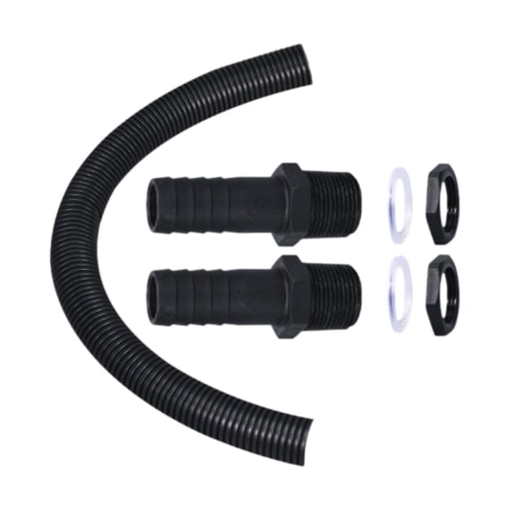 oshhni Rain Barrel Connector Kit Balcony Water Storage Tanks Joining Lawn with Hose Black