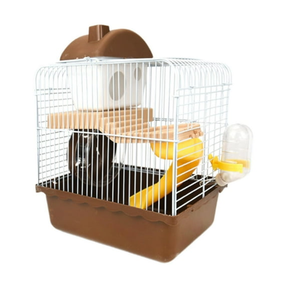 oshhni Small Animal Carrier Cage Hamster Cage for Dwarf Hamster Guinea Pig Hedgehog brown