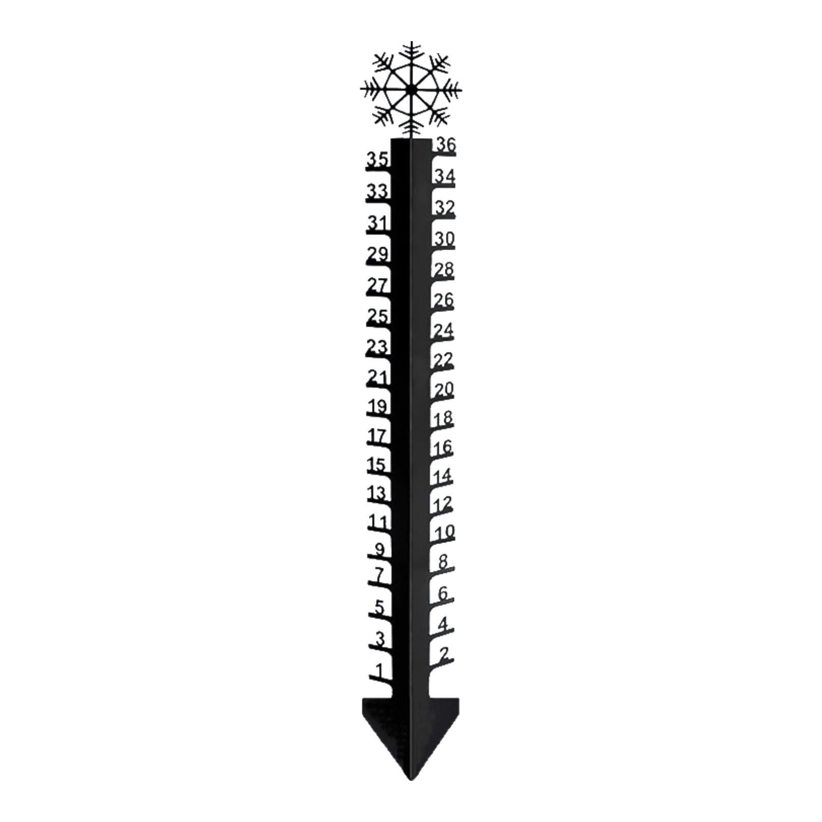 oshhni Snow Gauge Metal 36 inch Decorative Snow Measuring Stick for Patio Yard Lawn