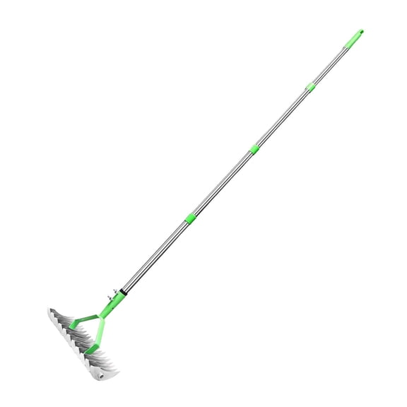 oshhni Thatch Rake Manual Tool Multifunctional Yard Leaves Rake Sturdy Labor Saving with 1.7 m Handle