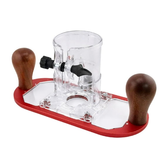 oshhni Wood Router Base Accessory Attachment with Handle for Pruning Opening Closet Red