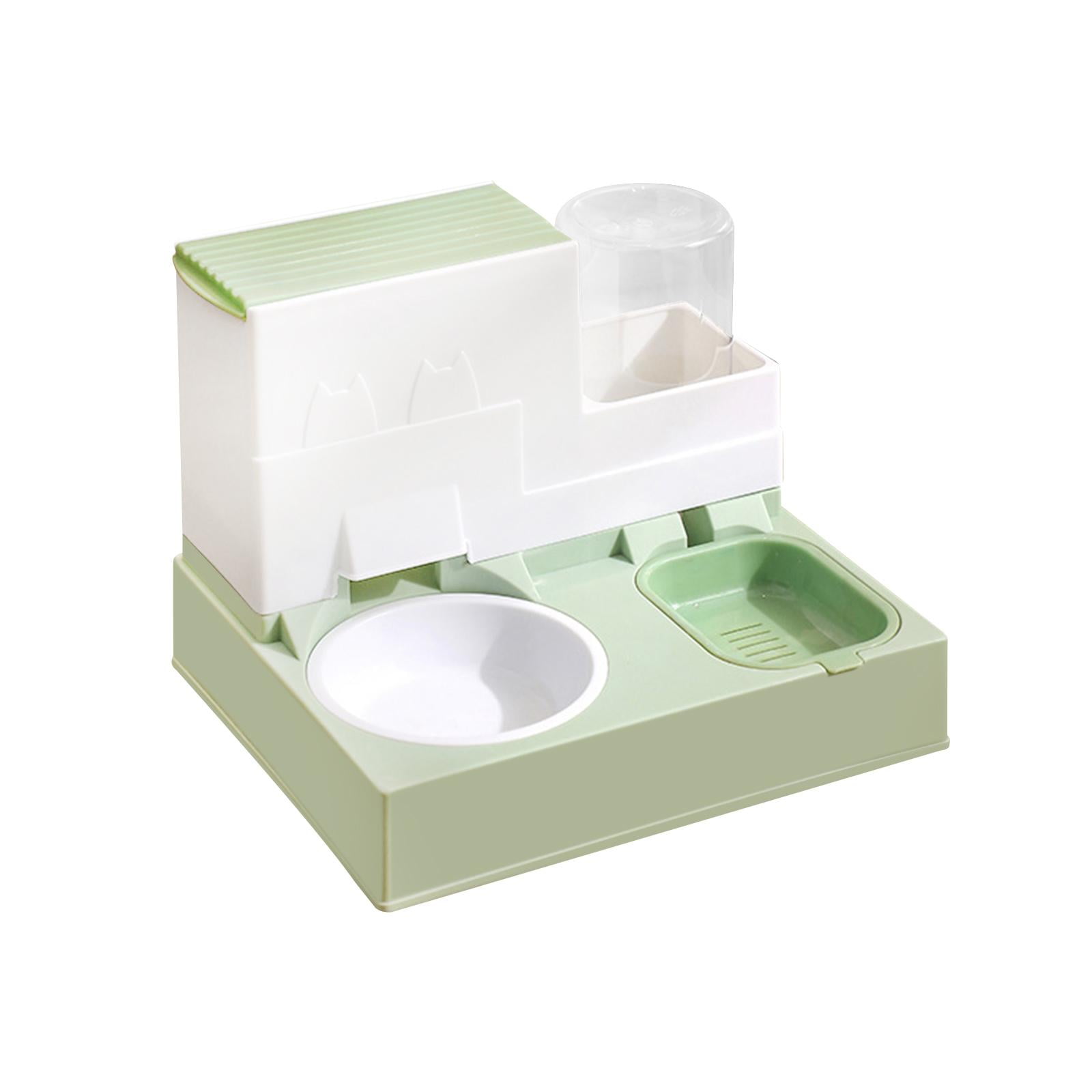 oshhnii 2 in 1 Automatic Cat Feeder Pet Feeder Cat Water Dispenser and Food Bowl Set for Fruit Green