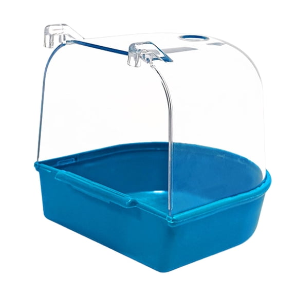 oshhnii Bird Bath Box Bird Bathtub Parrot Bathing Tub for Budgie Parakeets Cockatiel Blue