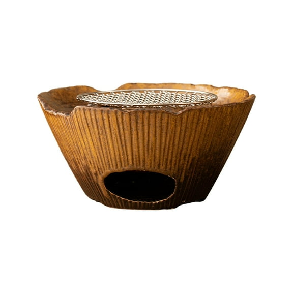 oshhnii Burning Camping Portable Grill Ceramic Barbecue Grill for Outdoor Brown