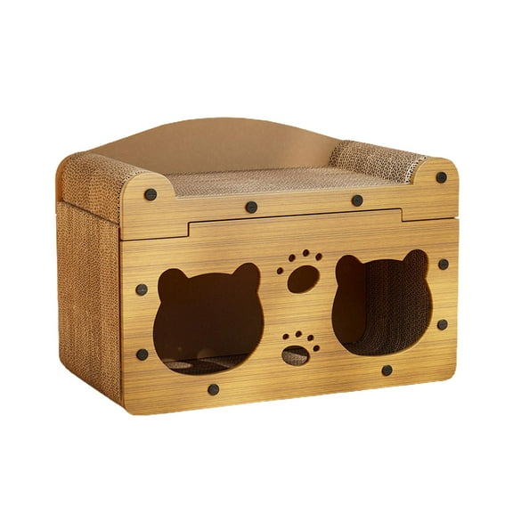 oshhnii Cardboard Cat House Castle Exercising and Playing Kitty Condo for Home Decor double layer