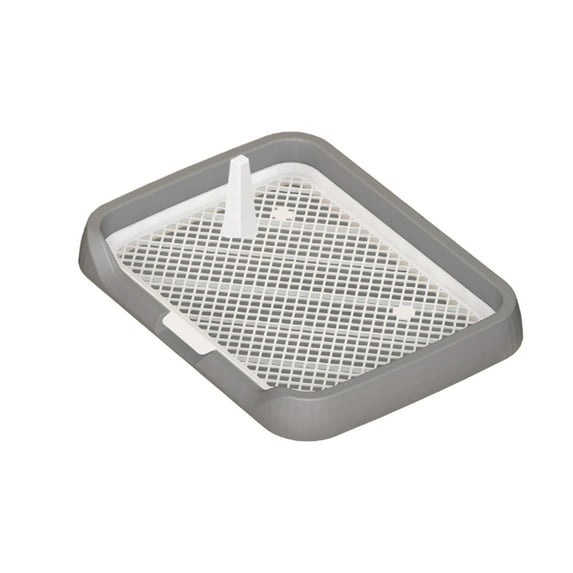 oshhnii Dog Potty Stand with Wall Protection Open Top Training Tray Toilet for Small and grey