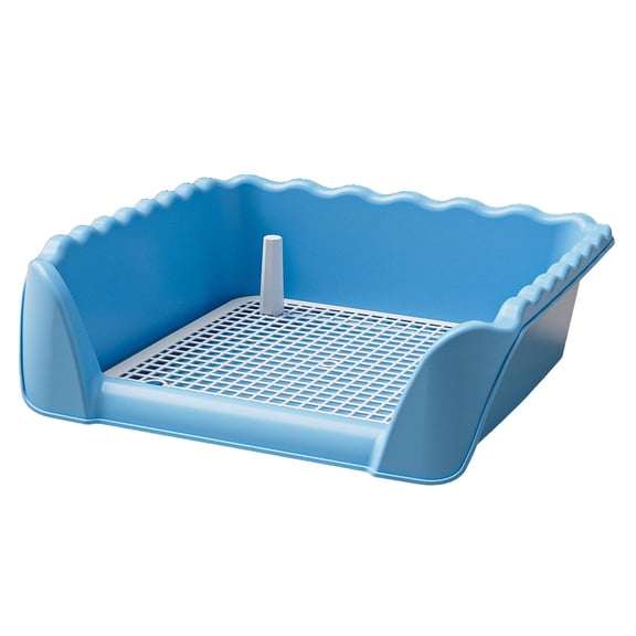 oshhnii Dog Toilet Pet Litter Pan Durable Easy to Clean with Post for Outdoor Indoor Rab Blue