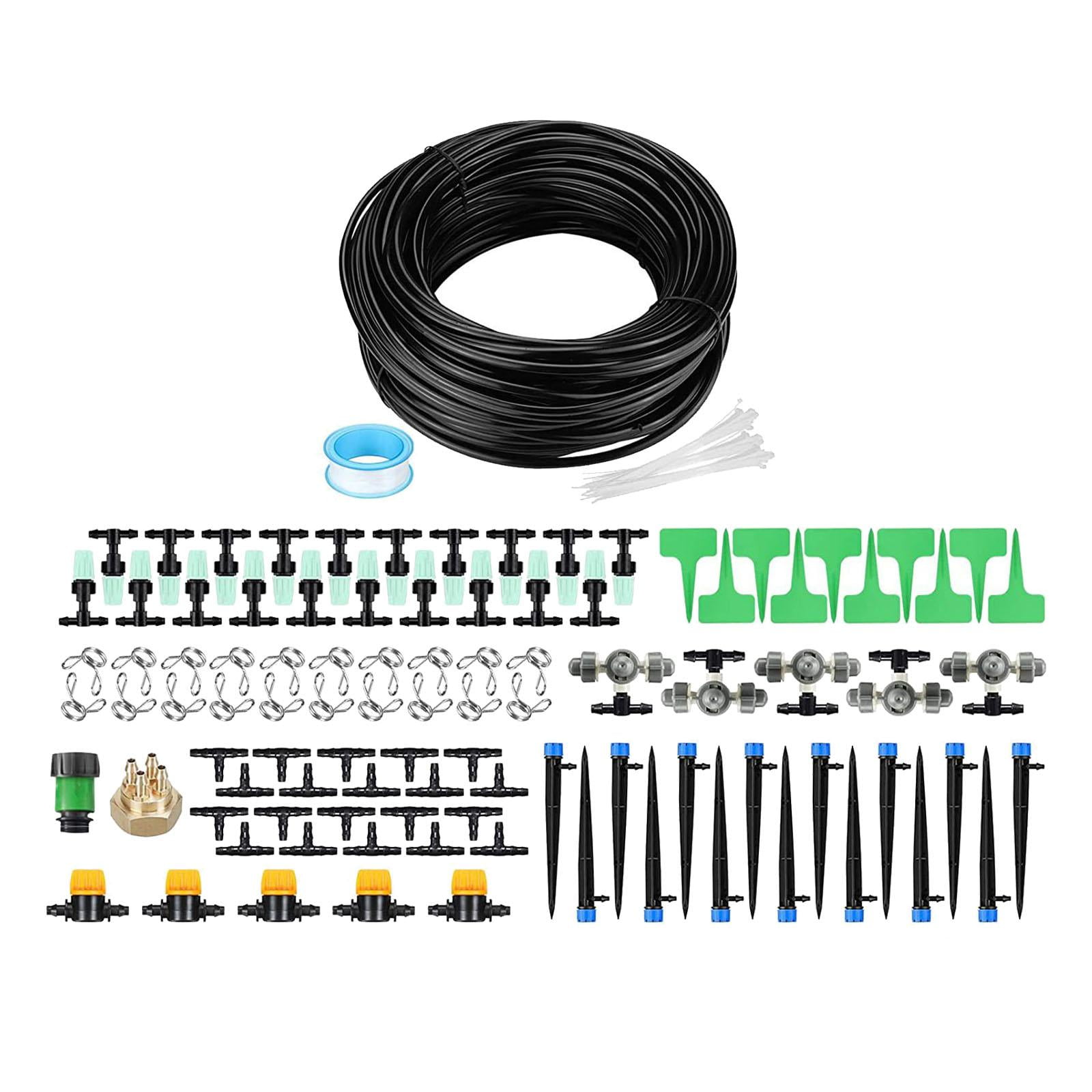 oshhnii Drip Irrigation Set Outdoor Threaded with Barb Garden Irrigation Tubing Hose 40m