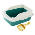 thumbnail image 1 of oshhnii Open Top Cat with Scooper Bunny Deep Loo Cage Pet Litter Tray Pan Green M 31x21x16cm, 1 of 9