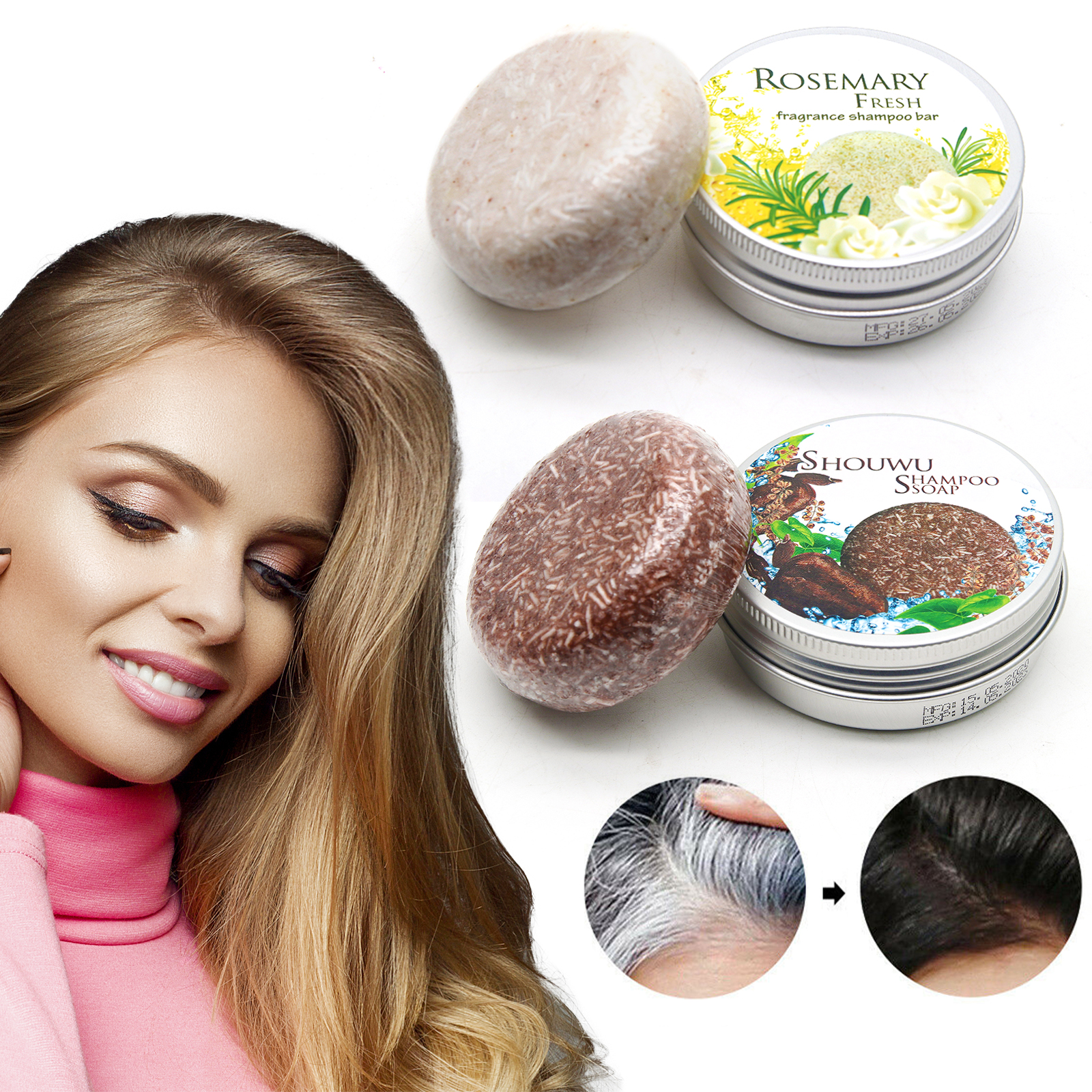 osprof Oil Control Shampoo and Conditioner Bar Set, Hair Darkening