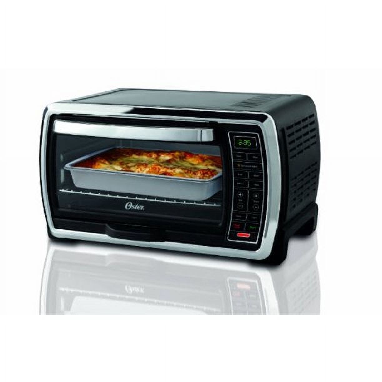 oster large capacity countertop 6slice digital convection toaster oven, black/polished