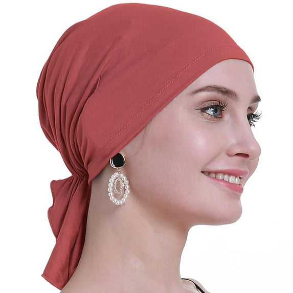 osvyo Chemo Hats Head Scarves Covers for women Slip On Bamboo Headwear Crimson