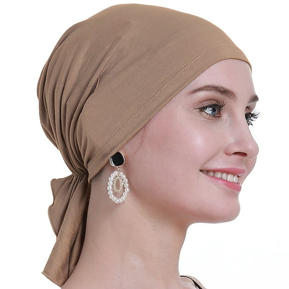 osvyo Chemo Hats Head Scarves Covers for women Slip On Bamboo Headwear Deep Apricot