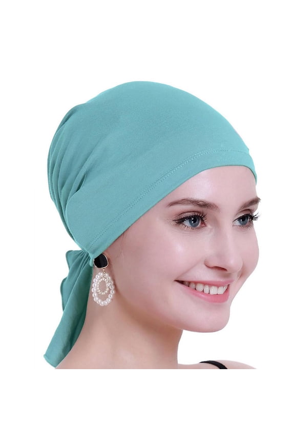 Chemo Hats Head Scarves Covers for women Slip On Bamboo Headwear Light Green