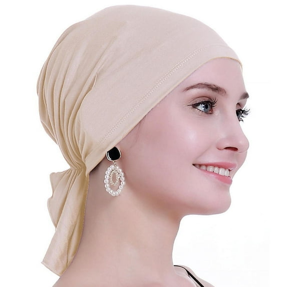 osvyo Chemo Hats Head Scarves Covers for women Slip On Bamboo Headwear Light Sand Dollar