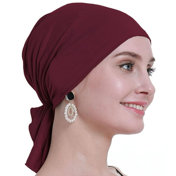 osvyo Chemo Hats Head Scarves Covers for women Slip On Bamboo Headwear Wine