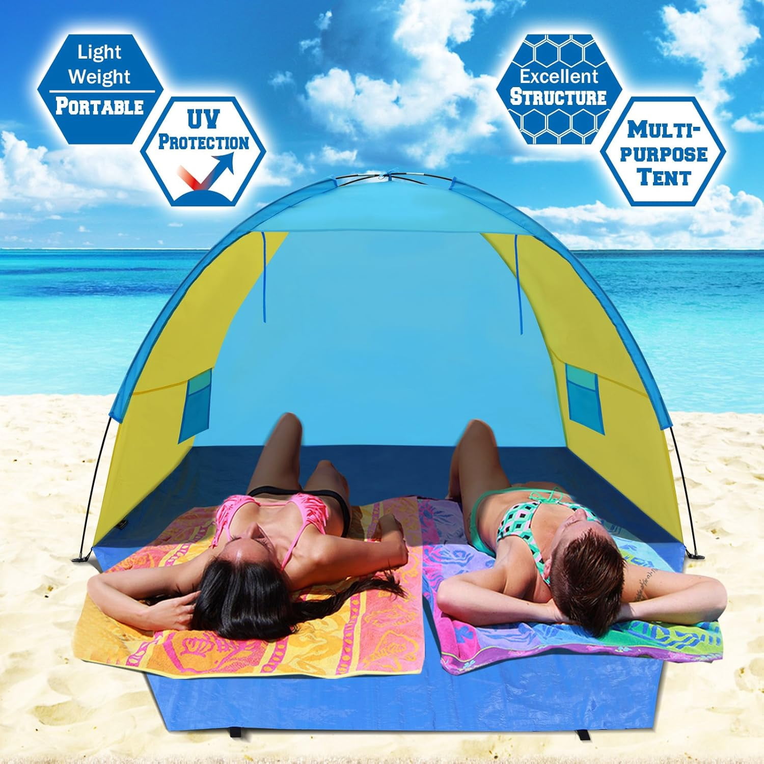 otable Beach Shelter Tent Camping Sunshade Outdoor Multi-purpose Tent