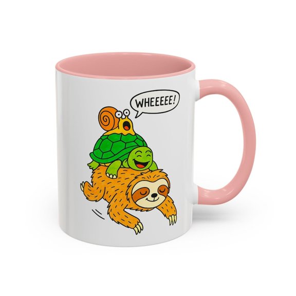 oth Turtle Snail Mug Wheeee Funny ow Animals Coffee Cup Cute oth Gift for Animal Lover Friend Office Desk C1Artoon Art Tea Fun Present