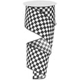 thumbnail image 1 of Black and White Check Ribbon, 2.5" Wide x 10 Yards, Wired Edge, 1 of 1