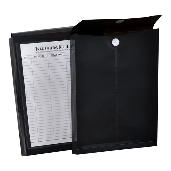 Lion File-N-Send Poly Inter-Office Envelopes, 10 x 13 Inches, Opaque Charcoal Gray (Black), 6 EA/Pack, 1 Pack (22700-CG) Letter