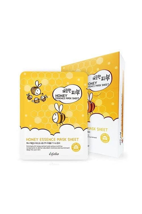 Pure Skin Essence Full Facial Mask Sheet Nourishment Hydration Age-Defying Botanicals Honey (Pack of 10) Honey Essence
