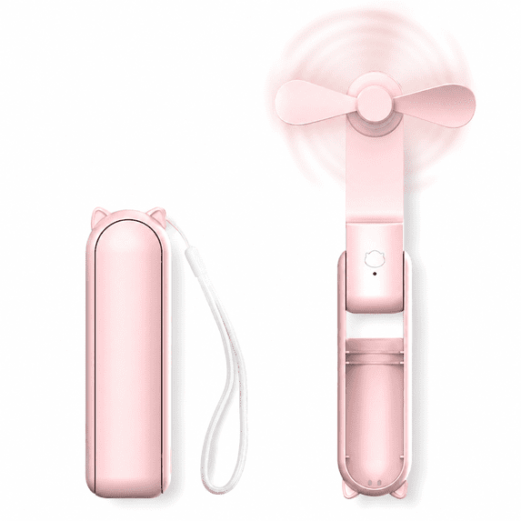 otnbgsr 2 in 1 Mini Handheld Fan with Power Bank USB Rechargeable Portable Pocket Fan and Flashlight Up to 12 Hours Cooling Runtime