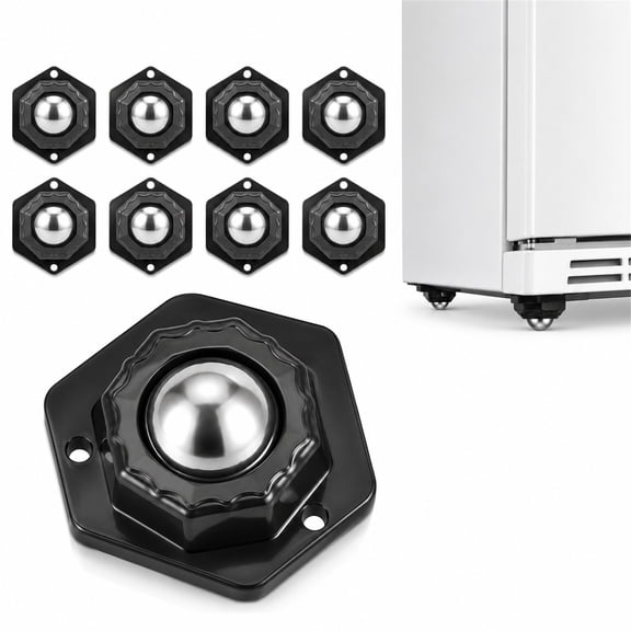 otnbgsr 360-Degree Adhesive Furniture Movers, 8-Pack Hex Caster Wheels for Flat Wood Plastic Metal Surfaces, 38 lb Each