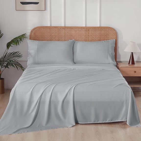 otnbgsr Bamboo Viscose Sheet Set Queen 2026 Upgrade 400 Thread Count Cooling Bed Sheets 16 Inch Deep Pocket Soft Breathable 4 Piece Set Navy Blue