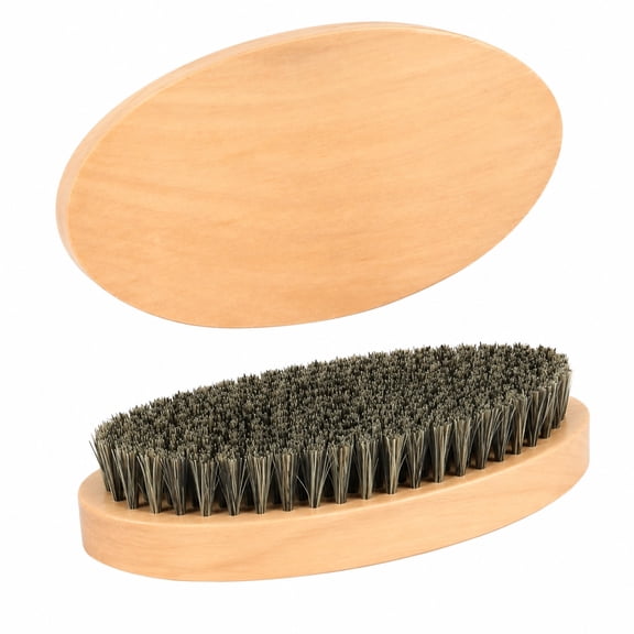 otnbgsr Curved Boar Bristle Wave Brush, Schima Superba Wood Medium-Hard Palm Tool for Fresh Cuts Through Wolfing