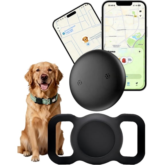 otnbgsr GPS Tracker for Dog Collar Waterproof Bluetooth Pet Tracker Compatible with Apple Find My and Google Find Hub