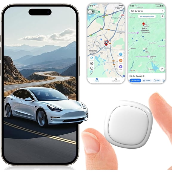 otnbgsr GPS Vehicle Tracker, No Subscription or SIM Card Required, iOS & Android | 1-Minute Location Updates, 1-Year Replaceable Battery, Magnetic IPX7 Waterproof Design for Cars & More