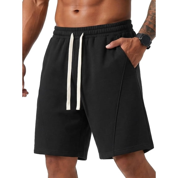 otnbgsr Men’s Baggy Sweat Shorts Cotton Blend Fleece Athletic Lounge Shorts 8 Inch Casual Workout Shorts with Pockets