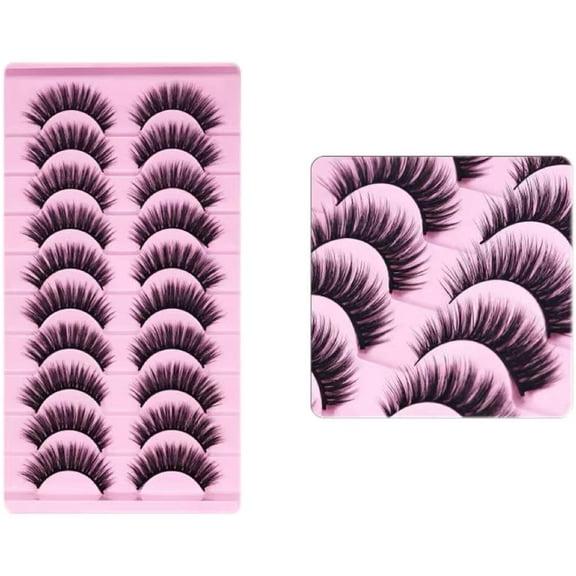 otnbgsr Natural False Eyelashes Clear Band Lashes Natural Look Lashes Demi-wispies Fake Lahes 12MM 10 Pairs Wispy Dream(7mm-12mm)