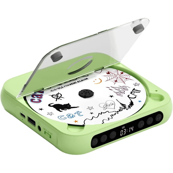 otnbgsr Portable CD Player Bluetooth 2026 Upgrade Rechargeable Music Player Dual Speakers LCD Display Support CD USB AUX MP3 with Headphones
