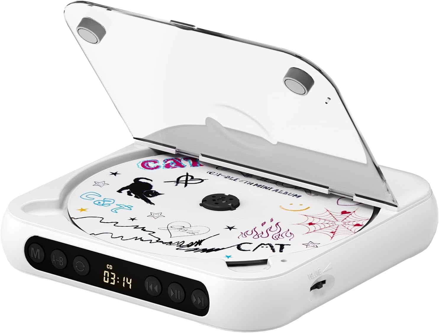 otnbgsr Portable CD Player Bluetooth 2026 Upgrade Rechargeable Music Player Dual Speakers LCD Display Support CD USB AUX MP3 with Headphones
