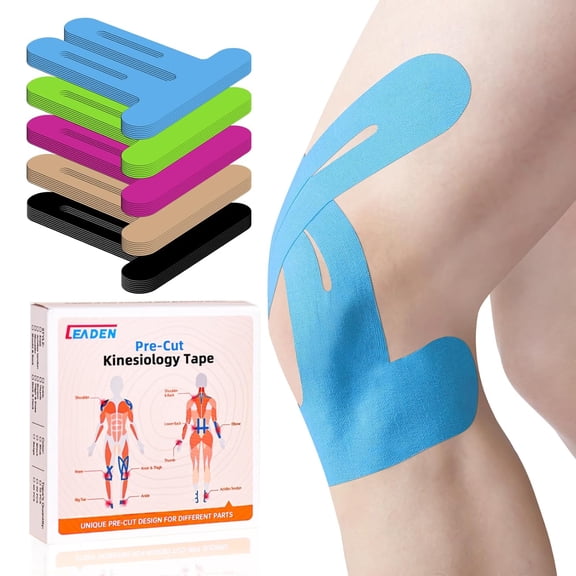 otnbgsr Precut Knee Tape 10 Pcs Elastic Athletic Tape Waterproof Breathable Easy Apply Support Tape for Sports Fitness Training