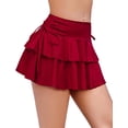 thumbnail image 1 of otnbgsr Women's Y2K Ruffle Mini Skirt, Pleated Layered Short Skirt with Adjustable Drawstring Waist, Casual Fashion Bottoms, 1 of 13