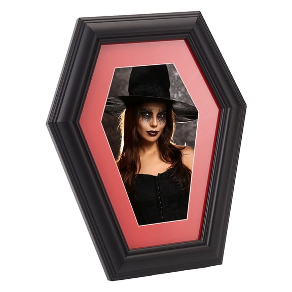oto Frame Coffin Picture Frame Wood oto Frame with Stand Black Picture Display Tabletop oto Frame for Gothic Home Display 4x6 inch oto