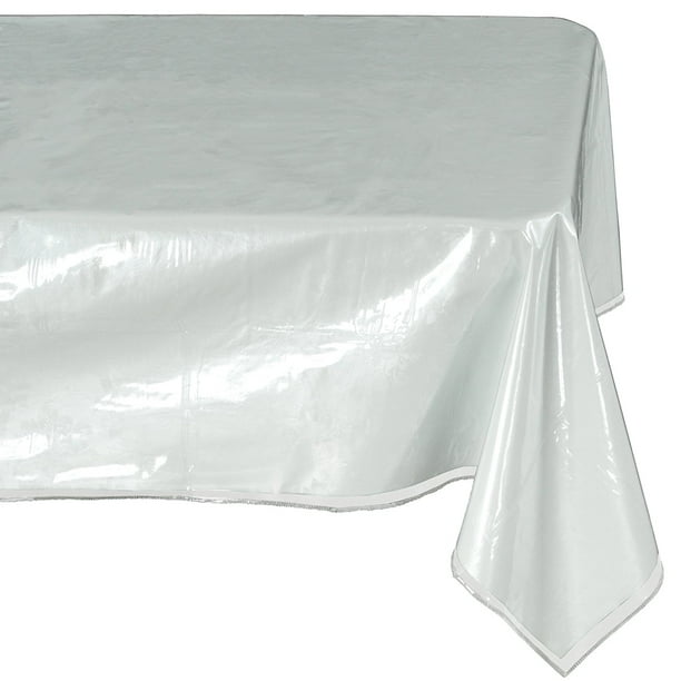 ottomanson heavy duty clear plastic tablecloth clear table cover