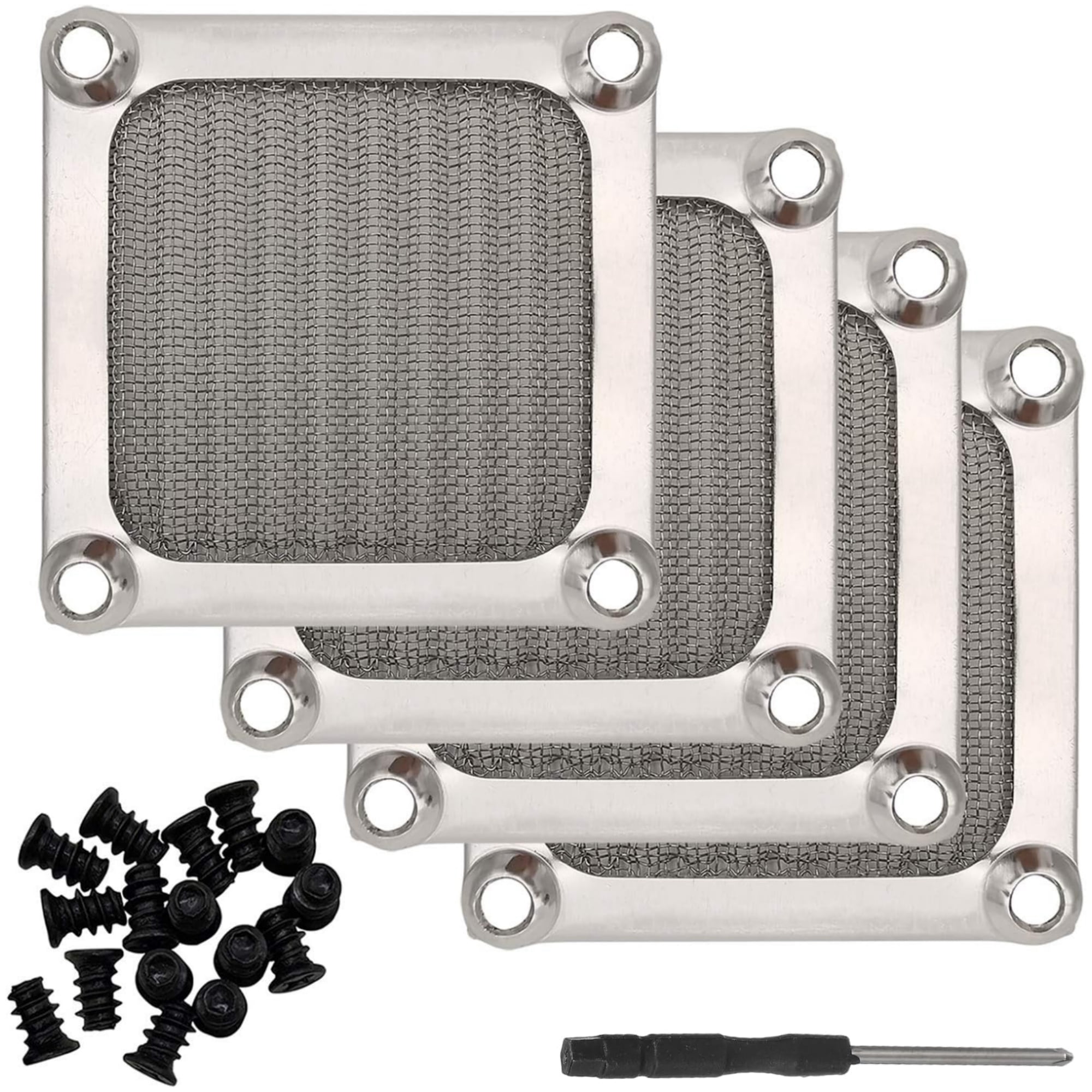 ouhos 4 Pack 90mm Computer Fan Filter Grills, Thickened Aluminum Frame ...