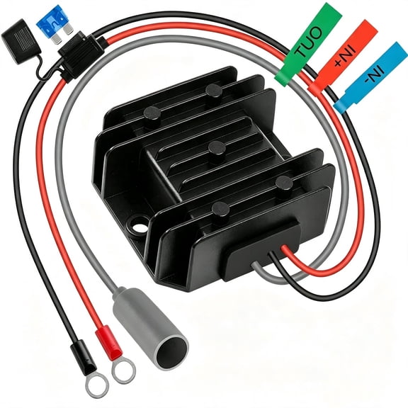 ouhos 12V Voltage Transformer, 9-28V to 30V 3.5A Power Supply Adapter with DC Female Cord, DC Converter for Truck, RV, Marine